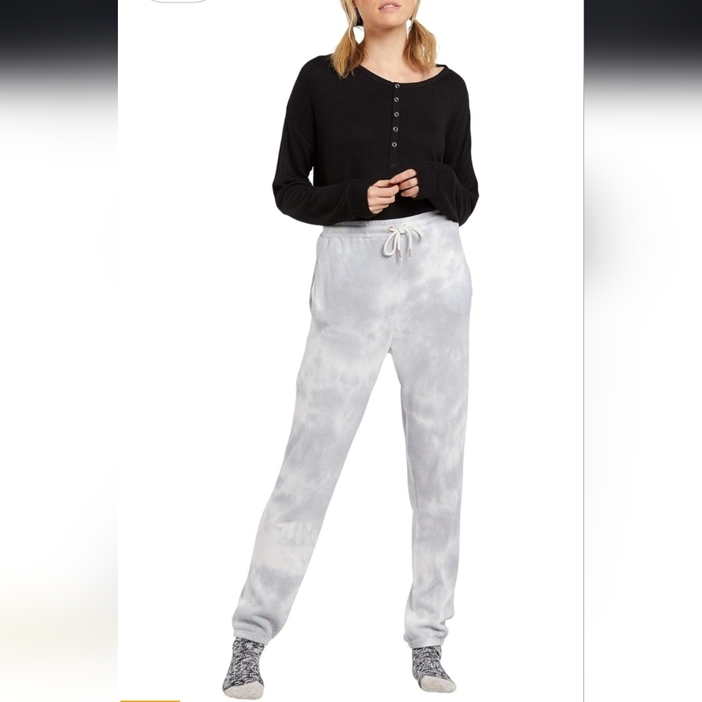 VOLCOM Lil Fleece Pants White and Grey Joggers Loungewear Sweatpants Sz XXL NWT - Picture 14 of 15